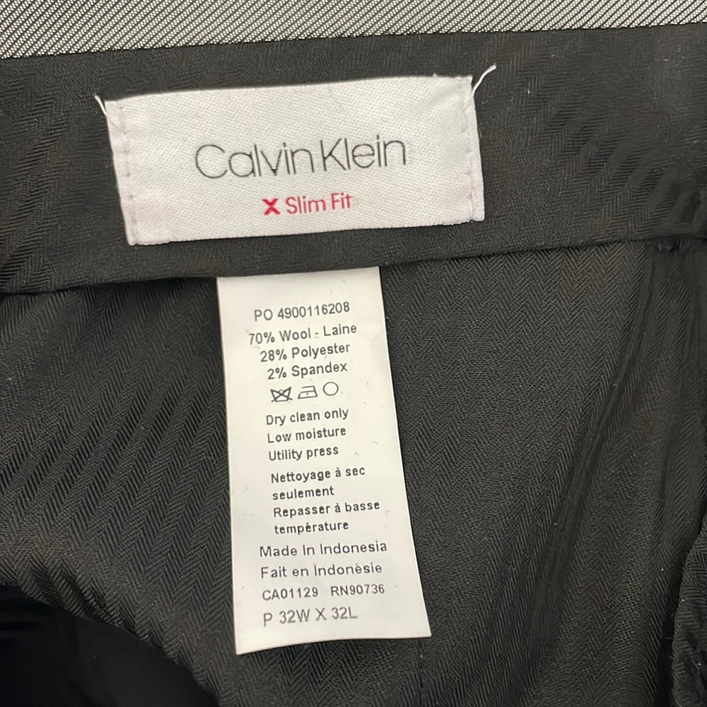 Calvin Klein | Slim-fit Stretch 2 Piece Black Suit SZ 42R W32/32 - Picture 15 of 15
